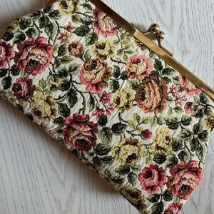 Vintage Floral Print clutch bag